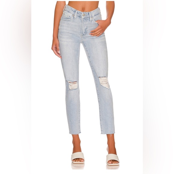 •GOOD AMERICAN • GOOD LEGS CROP RAW HEM Jeans - Picture 6 of 15